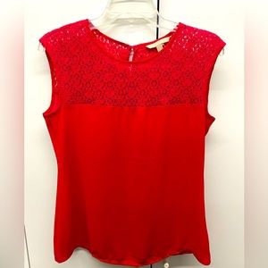 Banana Republic red lace sleeveless blouse, size 2
